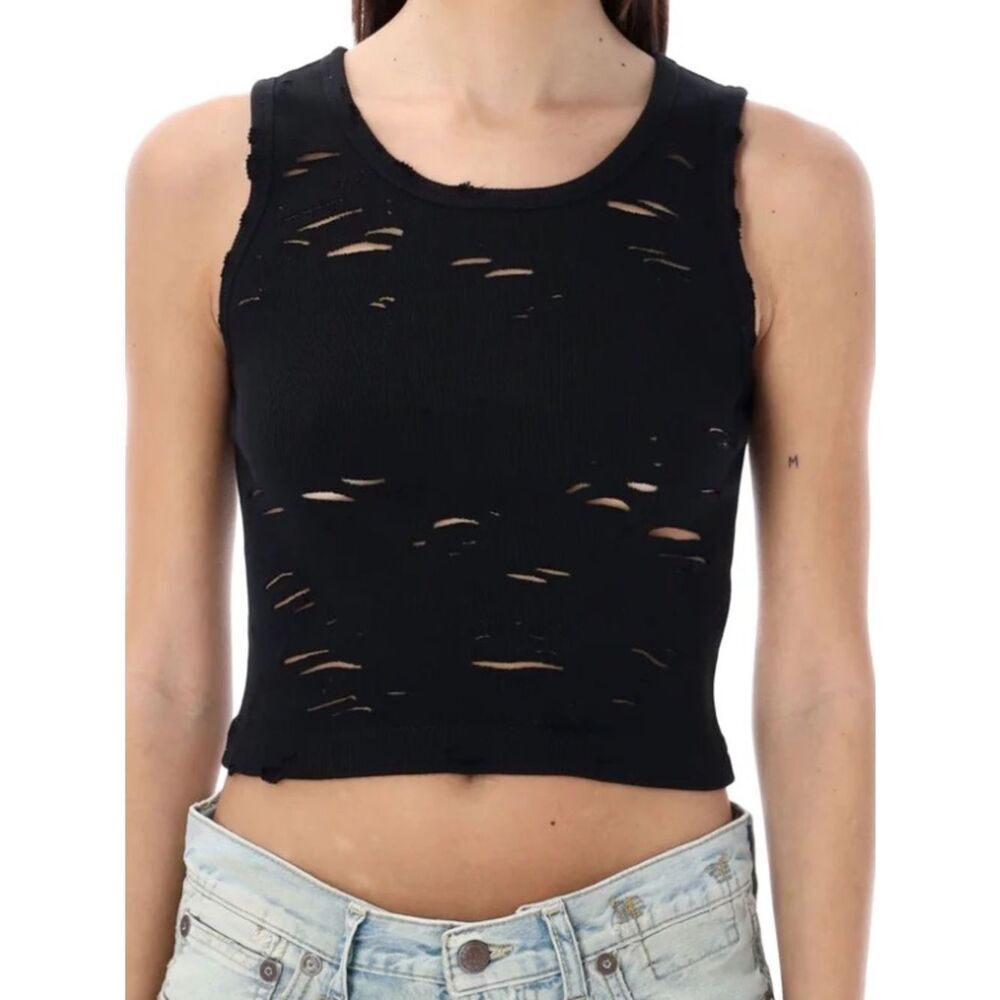 R13 BLACKโDISTRESSED RIB TANK S